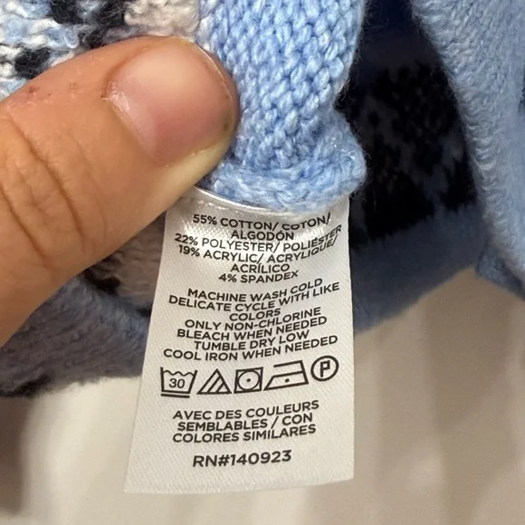 NWT Loft Blue Patterned and Sequined Women's Cardigan Sweater - Picture 10 of 10